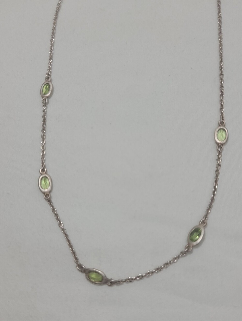 Shannon Diego 2001 Peridot Gemstones 925 Sterling Silver Chain Necklace